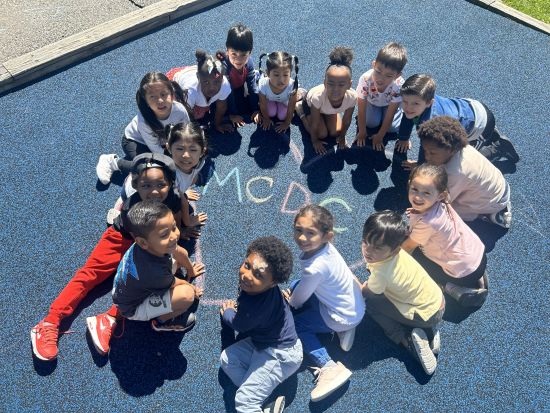 Children form heart shape MCDC Heart resize